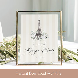 Poster Sinal de Cartão de Receita de Bloom em Paris