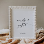 Poster Sinal de Cartas de Script e Presentes Modernos<br><div class="desc">Este moderno guião e sinal de presentes é perfeito para um casamento ou chá de panela minimalista. O simples design preto e branco apresenta uma tipografia industrial única, com estilo boho moderno. Personalizável em qualquer cor. Mantenha o design mínimo e elegante, como está, ou personalize-o adicionando seus próprios gráficos e...</div>