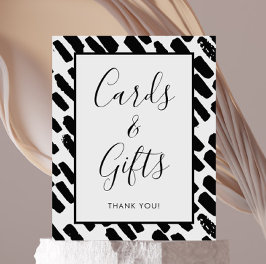 Poster Sinal de Cartas de Script e Presentes Modernos