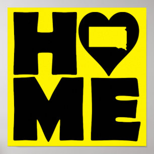 Poster Sinal de Cartaz de Estado do Coração do Dakota do 