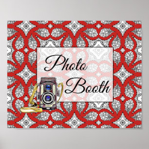 Póster Sinal de Cartaz de Fotografia Casamento Vermelho, 