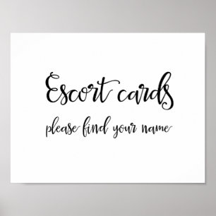 Poster Sinal de Cartões de Escolta de Casamento Caligra
