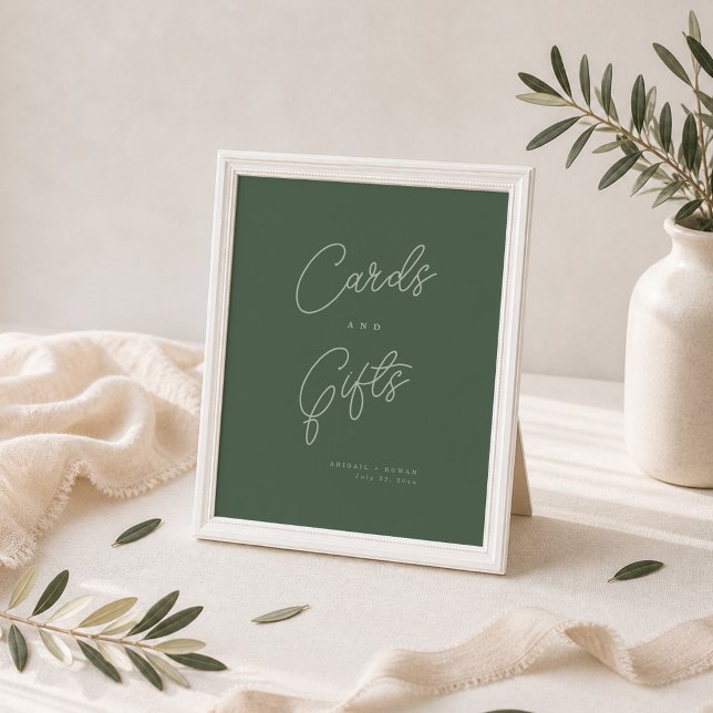 Poster Sinal de Cartões e Presentes Verde Floresta Elegan (Criador carregado)