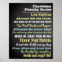 Poster Sinal de Casa de Regras Cristãs Personalizadas