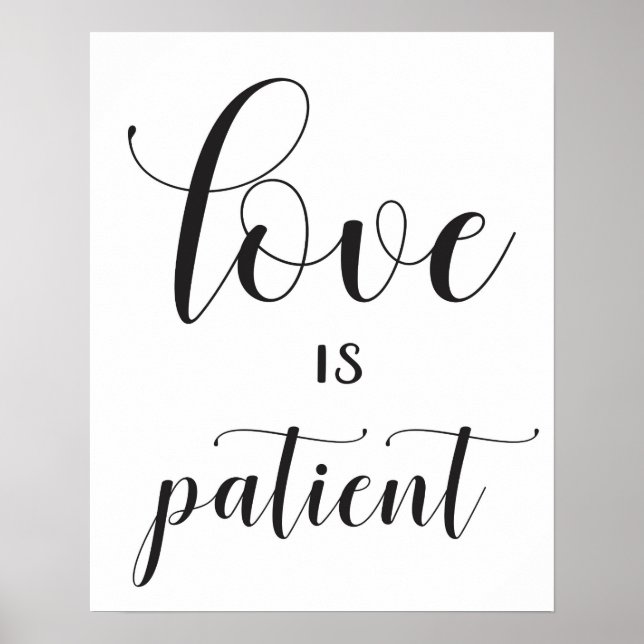 Póster Sinal de Casamento - 1 Corinthians 13 - O amor é o (Frente)
