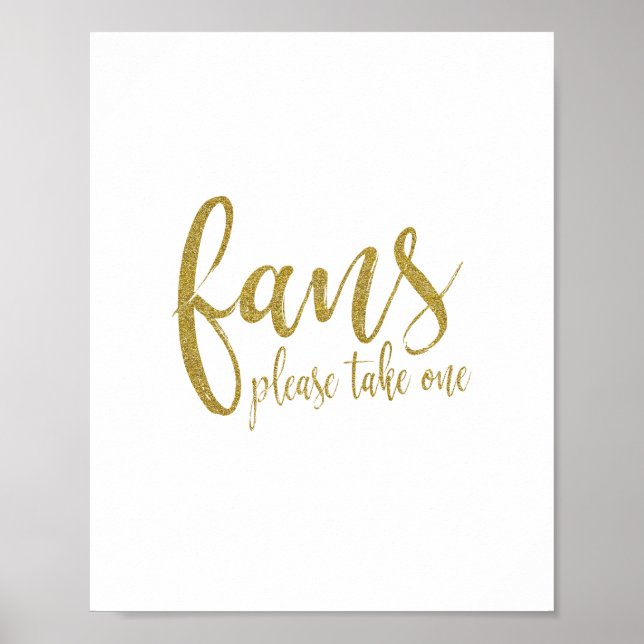 Poster Sinal de Casamento 8x10 Glitter Dourado para Vento (Frente)
