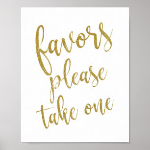 Poster Sinal de Casamento 8x10 Glitter Favor Por Favor Le