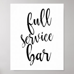 Póster Sinal de Casamento 8x10 Preto e Branco de Bar de S