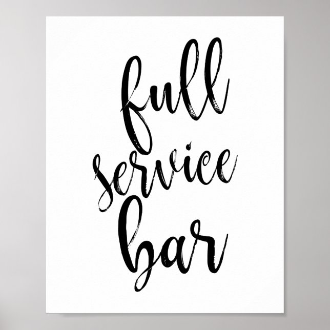 Póster Sinal de Casamento 8x10 Preto e Branco de Bar de S (Frente)