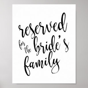 Póster Sinal de Casamento 8x10 Reservado para a Família d