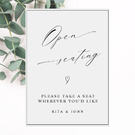 Poster Sinal de Casamento Aberto de Assentos da Caligrafi