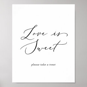 Poster Sinal de Casamento Amor Doce Caligrafia Delicada