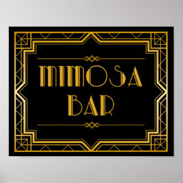 Póster Sinal de Casamento - Bar Mimosa Gatsby Sinal de Ca