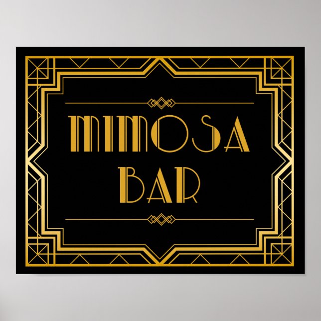 Póster Sinal de Casamento - Bar Mimosa Gatsby Sinal de Ca (Frente)