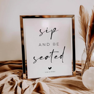 Poster Sinal de Casamento 'Beba e Sente-se'