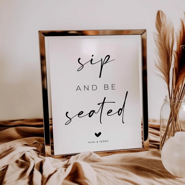 Poster Sinal de Casamento 'Beba e Sente-se' (Criador carregado)