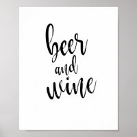 Sinal de Casamento Beer e Wine Preto e Branco 8x10