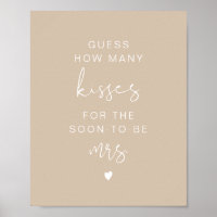 Sinal de casamento Beige Boho INDIE Adivinhe Quant