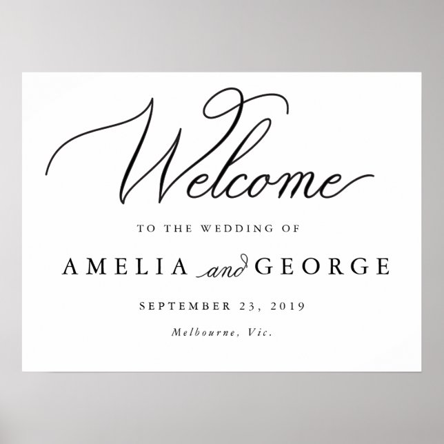 Poster Sinal de casamento bem-vindo (Frente)