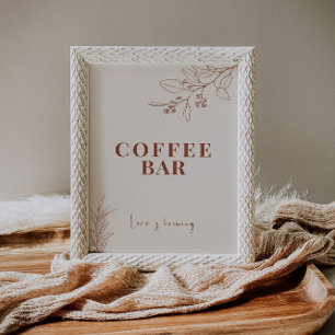 Poster Sinal de Casamento Boho do Bar Café
