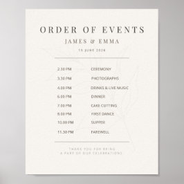 Poster Sinal de Casamento Botânico Minimalista | Branco Q