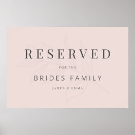 Poster Sinal de Casamento Botânico Minimalista Rosa Quent