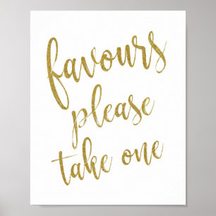 Póster Sinal de Casamento Brilhante 8x10 'Presentes, por