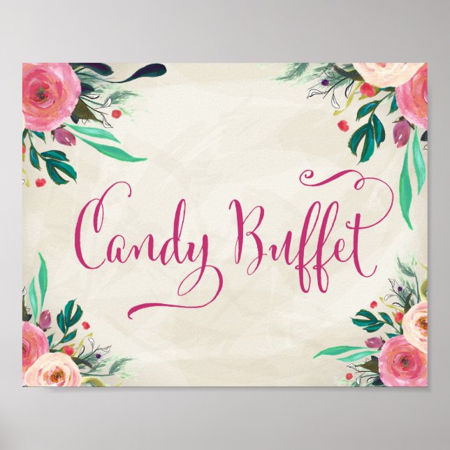 Poster Sinal de Casamento - Buffet de Doces (Frente)