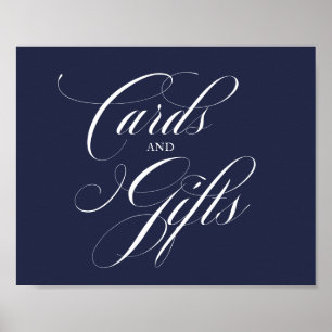 Poster Sinal de Casamento Cartões e Presentes Azul Marinh