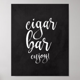 Poster Sinal de Casamento Cigar Bar Chalkboard 8x10