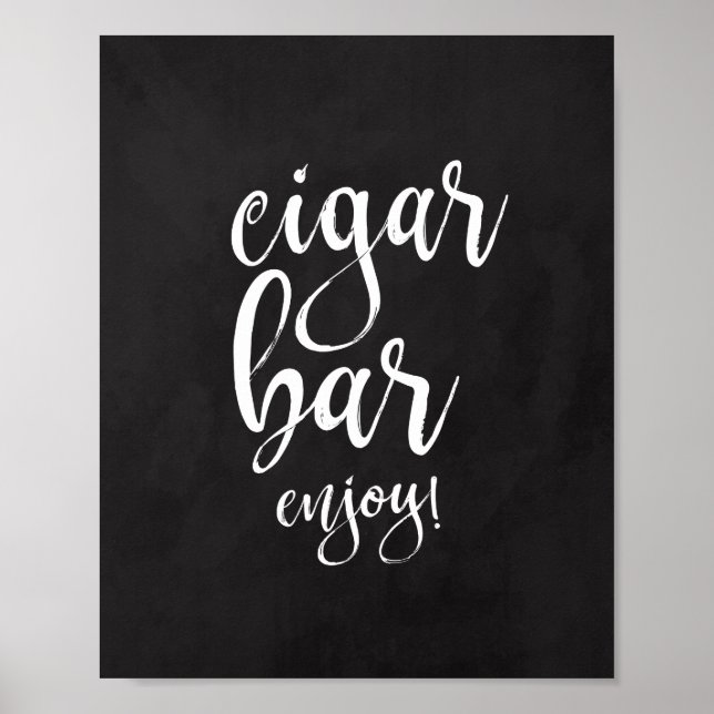 Poster Sinal de Casamento Cigar Bar Chalkboard 8x10 (Frente)