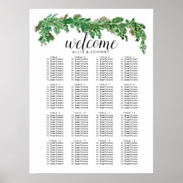 Poster Sinal de Casamento com Grinalda de Verdura para Ca