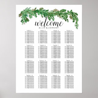 Poster Sinal de Casamento com Grinalda de Verdura para Ca
