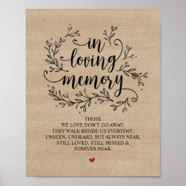 Poster Sinal de Casamento com Videiras Rústicas em Memóri