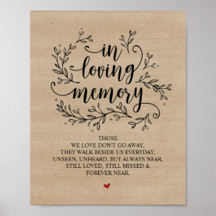 Poster Sinal de Casamento com Videiras Rústicas em Memóri