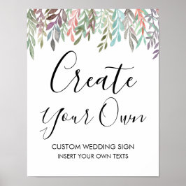 Poster Sinal de Casamento - Crie Seu Próprio Sinal Verde