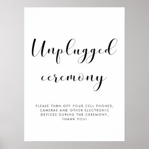 Poster Sinal de casamento da cerimônia não plugada do Ele