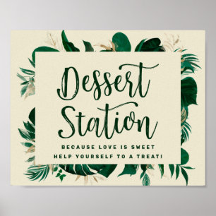 Poster Sinal de Casamento da Estação de Deserto de Folhas
