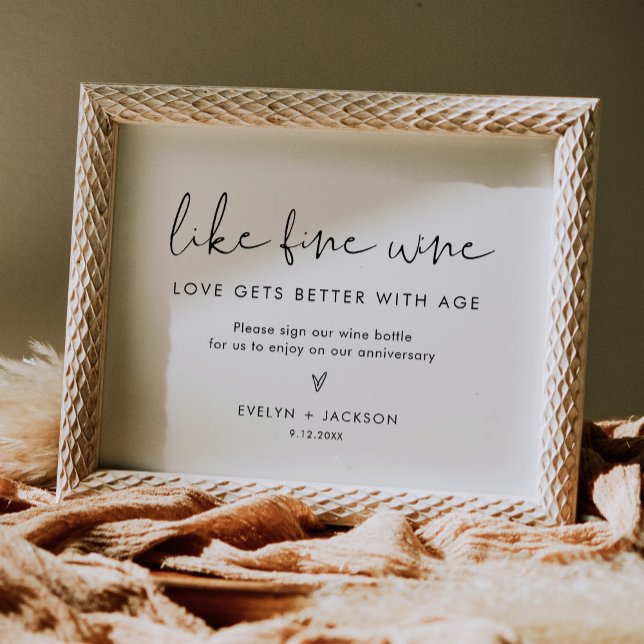 Poster Sinal de Casamento da Garrafa de Vinho da STELLA (Criador carregado)