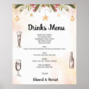 Poster Sinal de Casamento das Bebidas de Natal