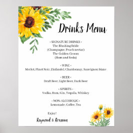 Poster Sinal de Casamento das Bebidas Verde