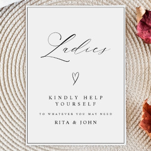 Poster Sinal de Casamento das Damas de Banheiro para a Ca