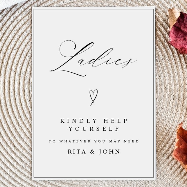 Poster Sinal de Casamento das Damas de Banheiro para a Ca (Criador carregado)