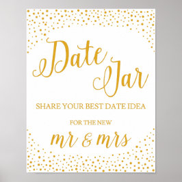Póster Sinal de Casamento - Data Jar Confetti Sinal de Ca