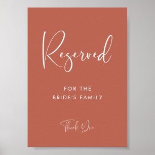 Poster Sinal de casamento de argila vermelha Elegante e m