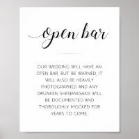 Sinal de Casamento de Bar Aberto Engraçado