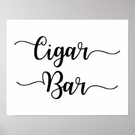Poster Sinal de Casamento de Bar de Charuto | Caligrafia 