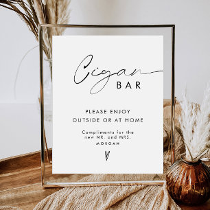 Poster Sinal de Casamento de Bar de Charutos Favor Minima