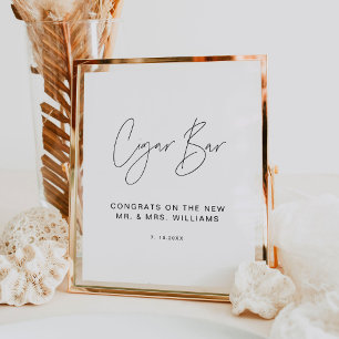 Poster Sinal de Casamento de Bar de Charutos HARLOW