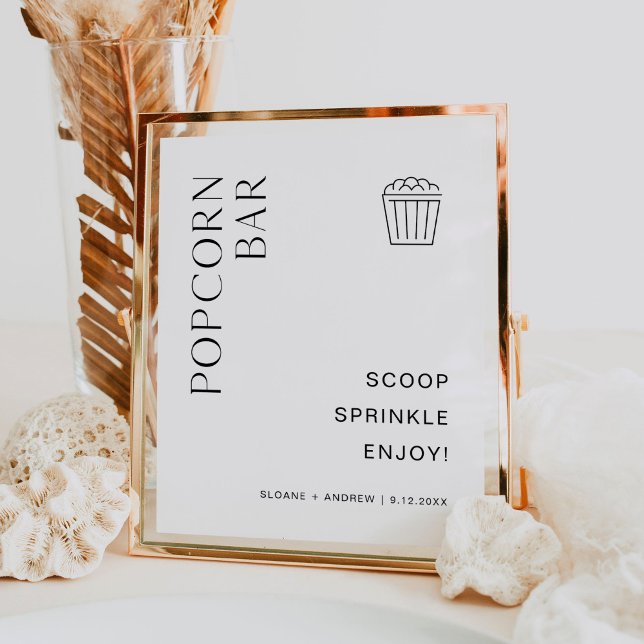 Poster Sinal de Casamento de Bar de HARLOW Popcorn (Criador carregado)